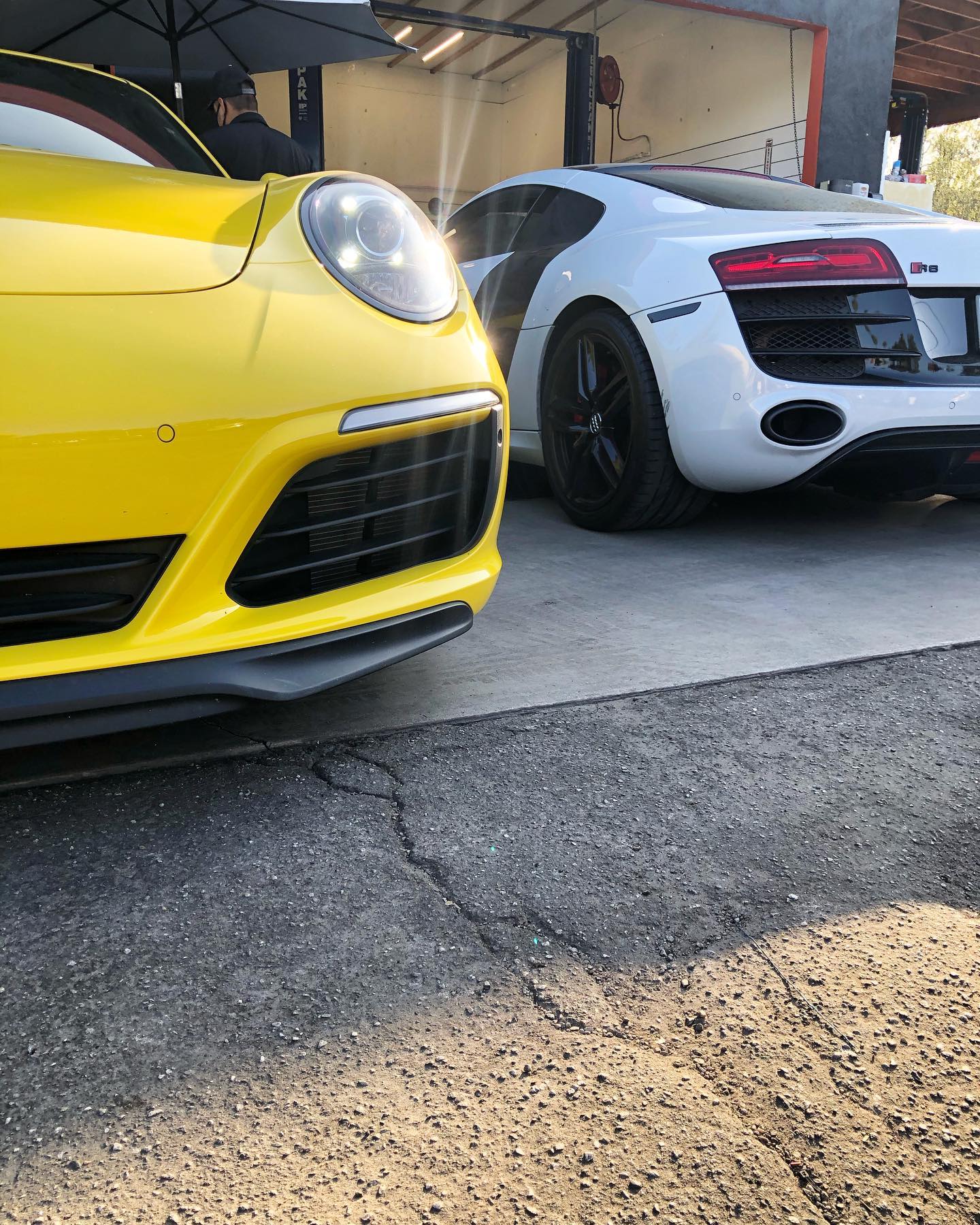 Working hard or hardly working? ? #Porsche #Audi #CulverCity